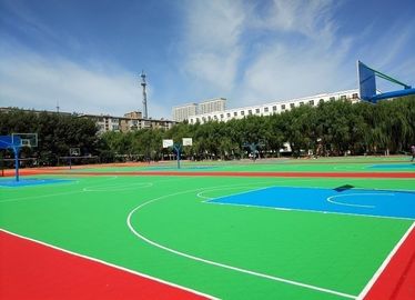 Yüksek Mukavemetli PP Güvenlik Modüler Spor Zemin Kaplaması, Taşınabilir Kaymaz Basketbol Kürkü Zemin
